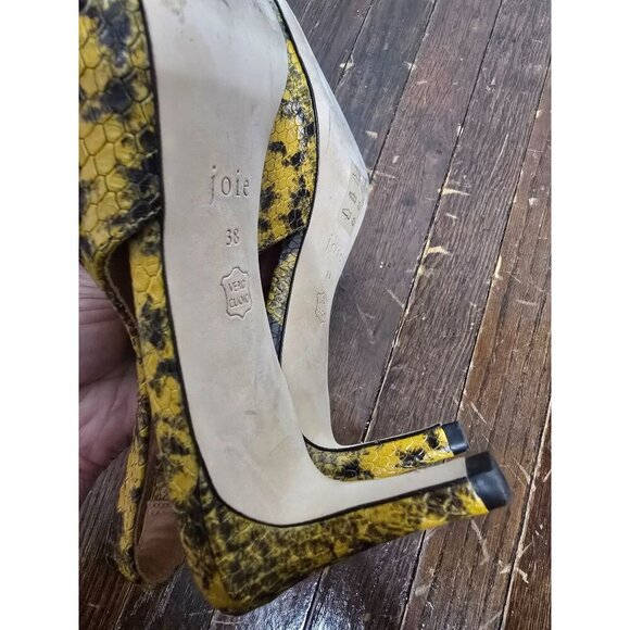 Joie Rines Pump Mustard Yellow Python Snakeskin sz 38 - Picture 7 of 13